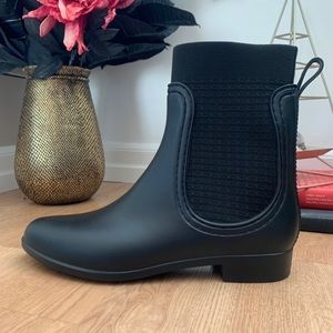 Matte Black Rubber Boots by Catherine Malandrino